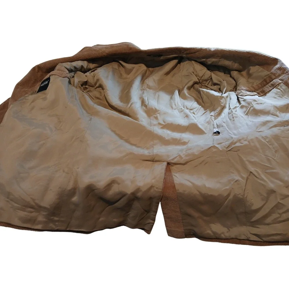 Austin Manor 44R Tan Corduroy Blazer Mens Jacket Elbow Patches Sport Coat